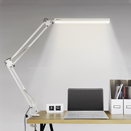 lampe de bureau design architecte couleur blanche dans bureau