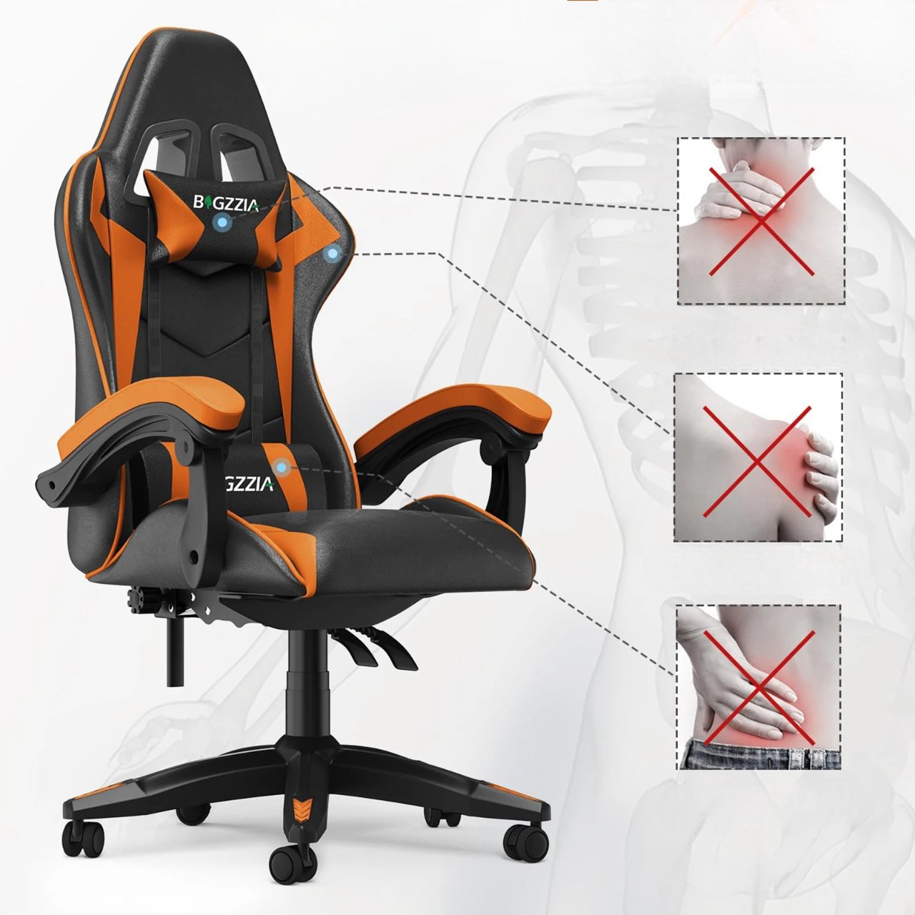 Chaises de bureau - OfficeGamingChair™ - Orange - Mon bureau, mon confort