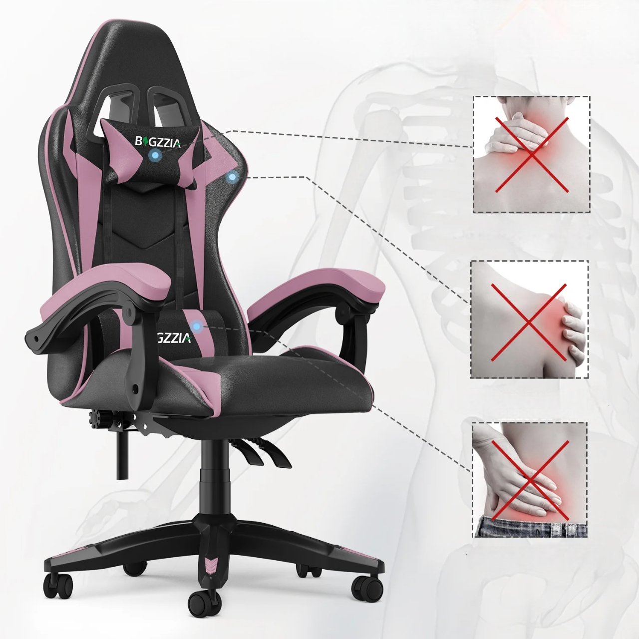 Chaises de bureau - OfficeGamingChair™ - Rose - Mon bureau, mon confort