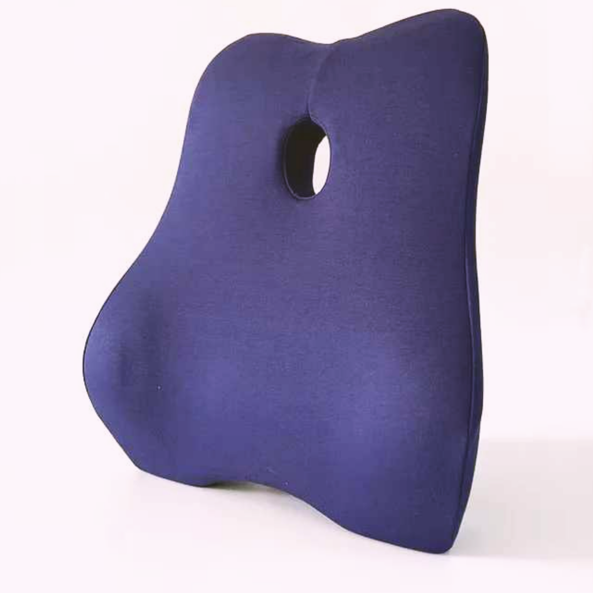 coussin lombaire forme incurvée couleur bleue