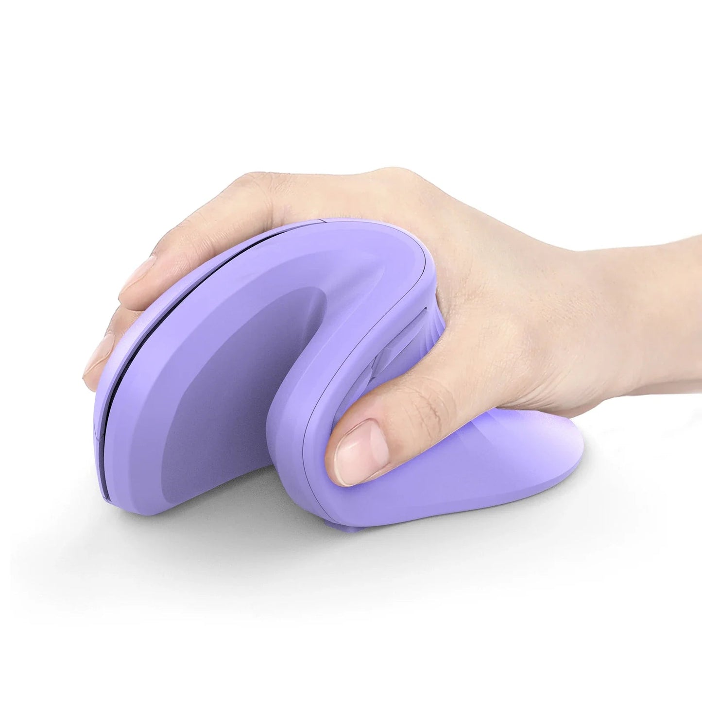 main tenant souris ergonomique verticale couleur violette
