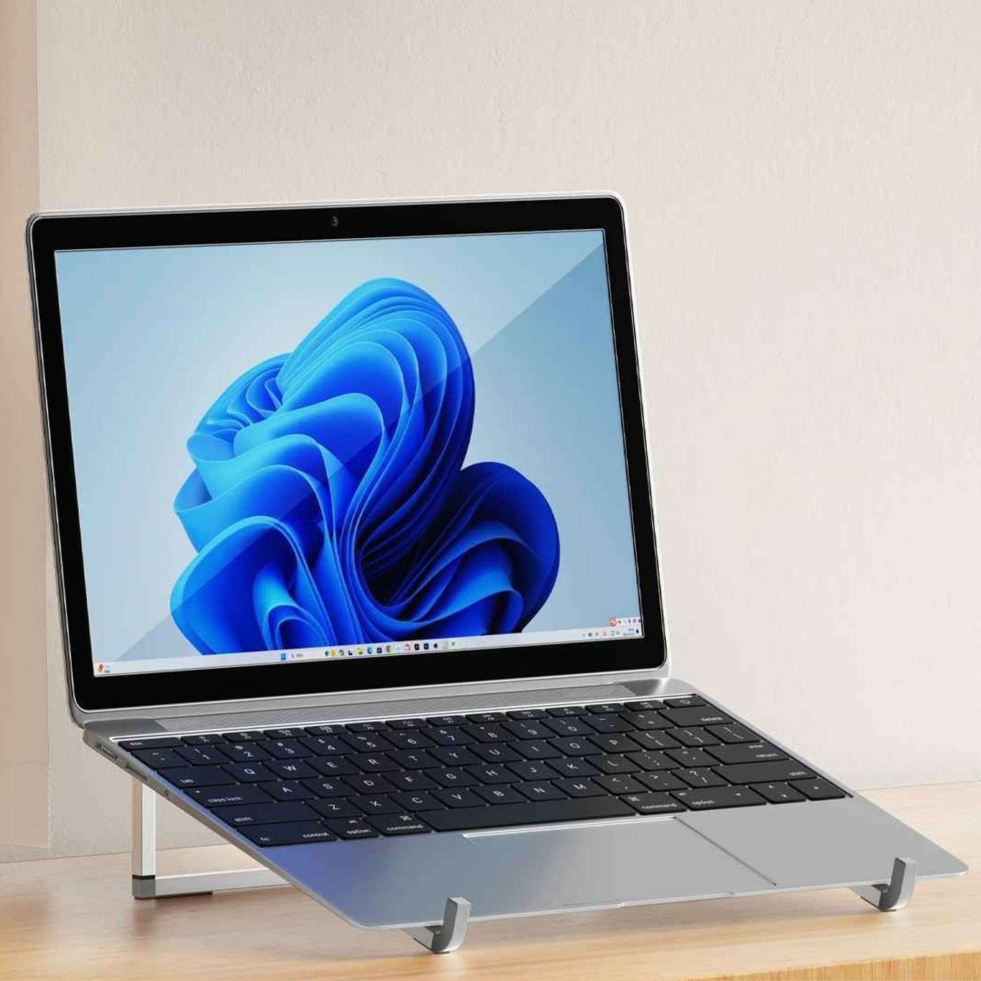 ordinateur portable sur rehausseur ordinateur portable en aluminium gris