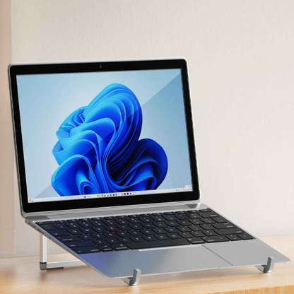 ordinateur portable sur rehausseur ordinateur portable en aluminium gris
