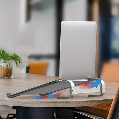 ordinateur sur support ordinateur portable en aluminium sur bureau