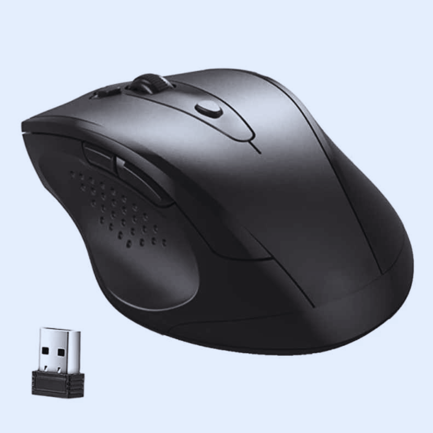 souris ergonomique sans fil coloris noir avec récepteur USB