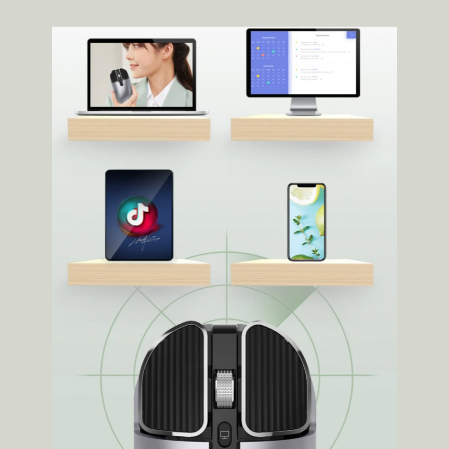 souris sans fil couleur grise compatibilité universelle