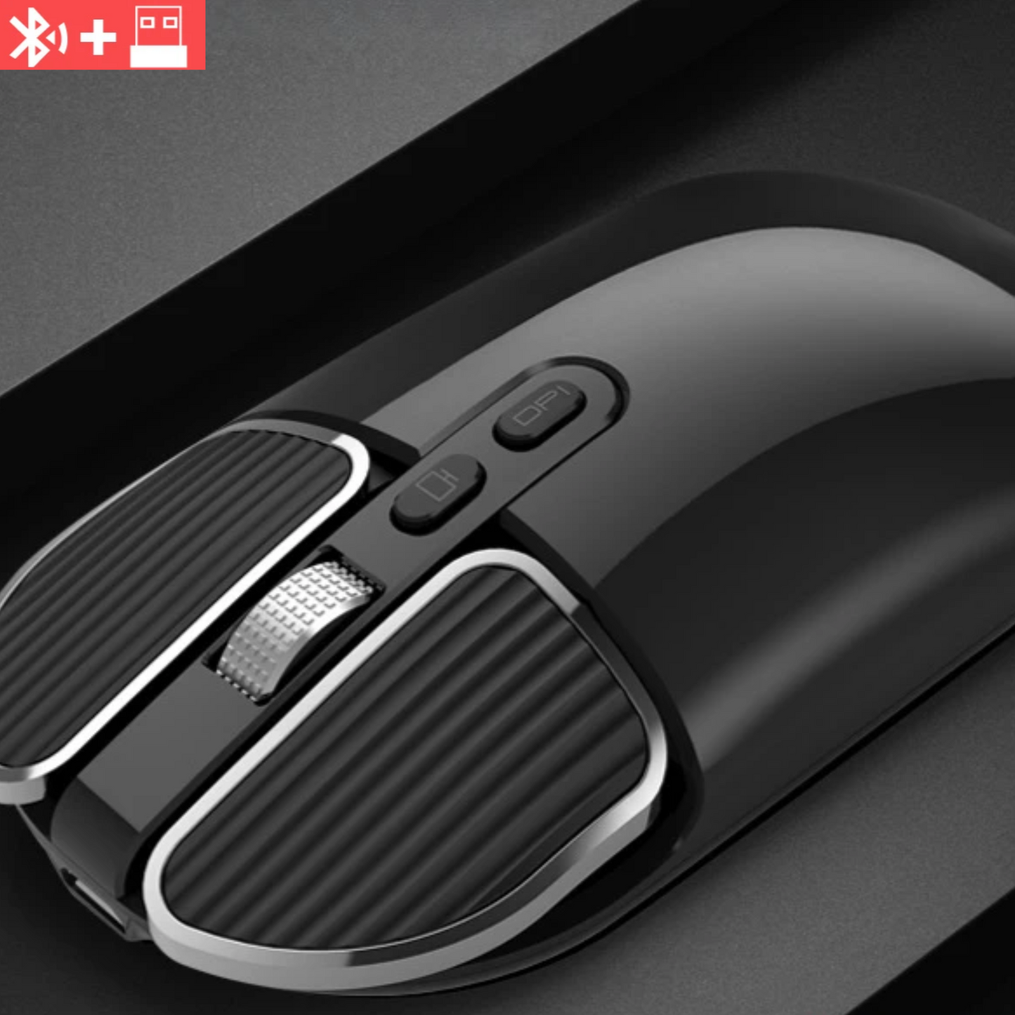 souris sans fil couleur noire polyvalente bluetooth usb