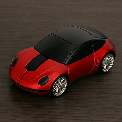 souris sans fil design voiture couleur rouge dans bureau